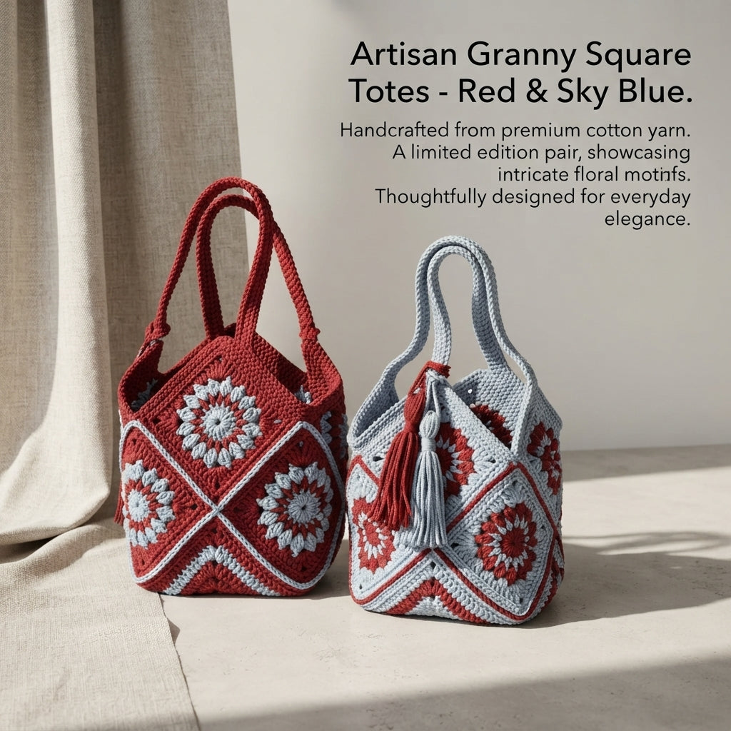 Market Bag Granny Square Tote | Crochet Pattern PDF