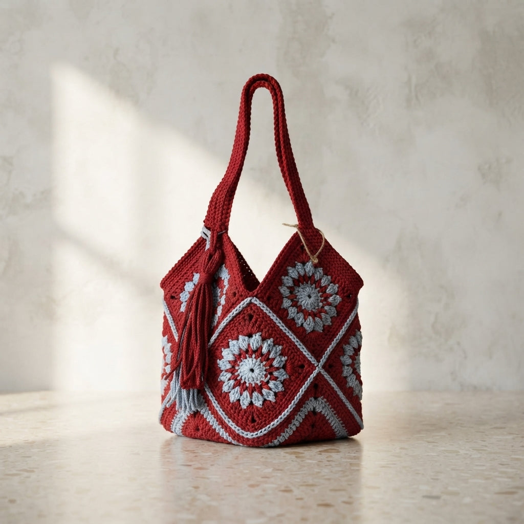 Market Bag Granny Square Tote | Crochet Pattern PDF