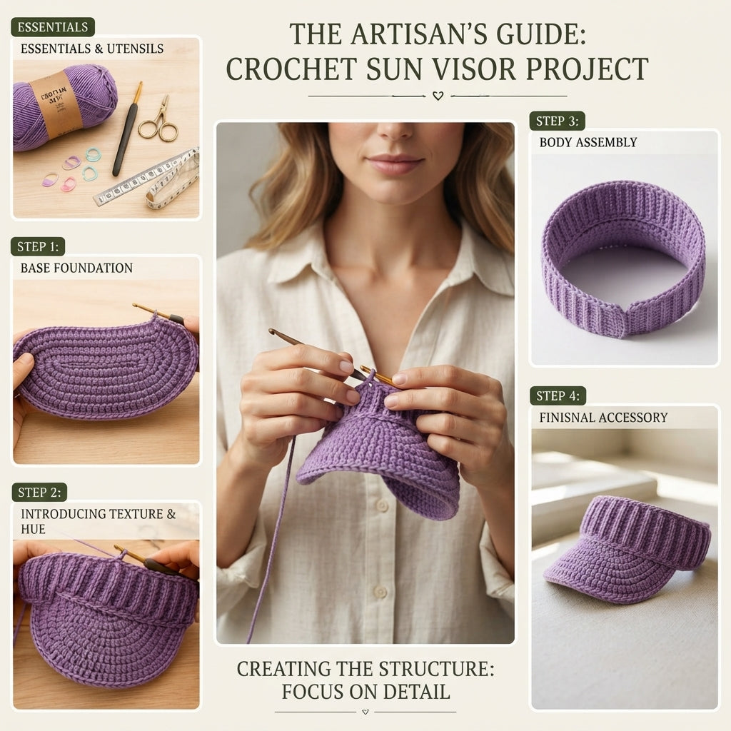 Beautiful Sun Visor | Crochet Sun Hat Pattern — Design 12