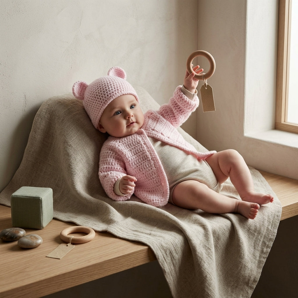 Bear Ears Baby Cardigan | Crochet Pattern PDF