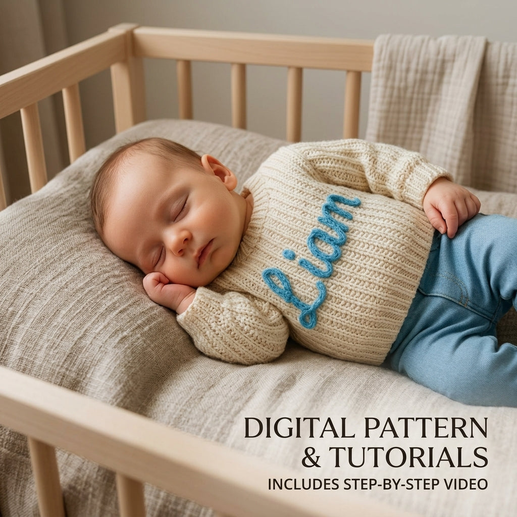 Sweater Personalized Name Baby Sweater | Crochet Pattern PDF