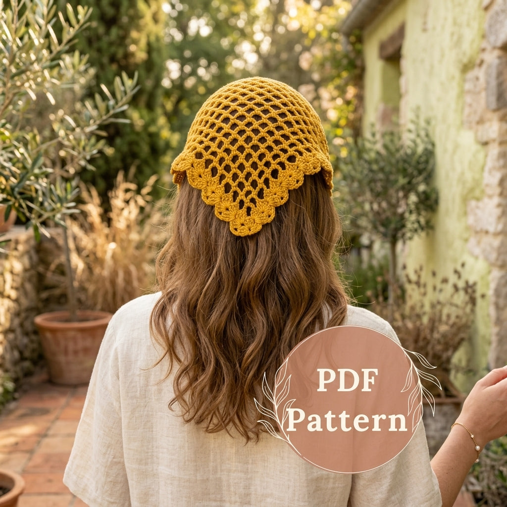 Mesh Hair Bandana | Beginner Crochet Pattern PDF