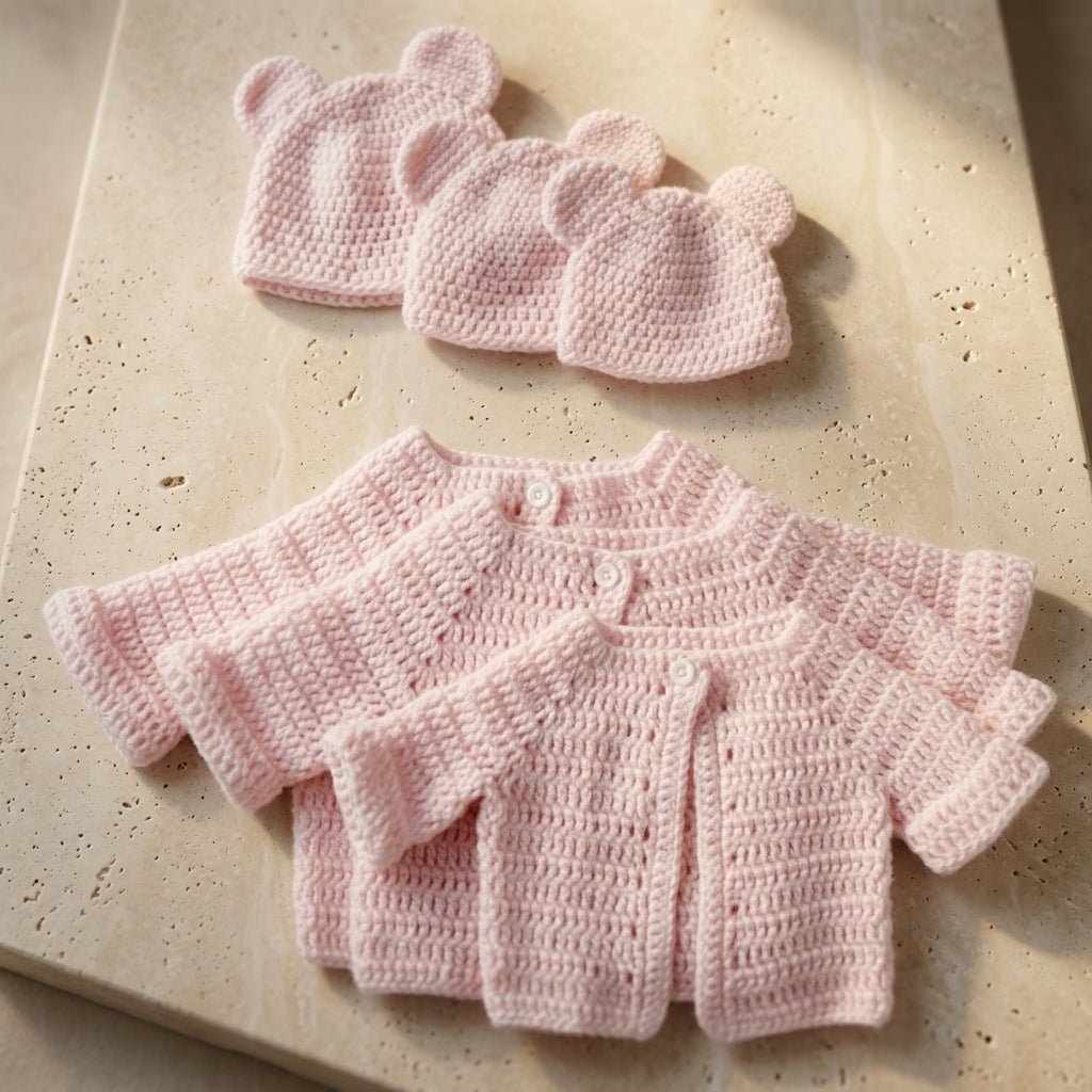 Bear Ears Baby Cardigan | Crochet Pattern PDF