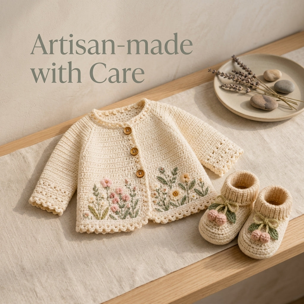 Floral Embroidered Cardigan Baby Cardigan | Crochet Pattern PDF