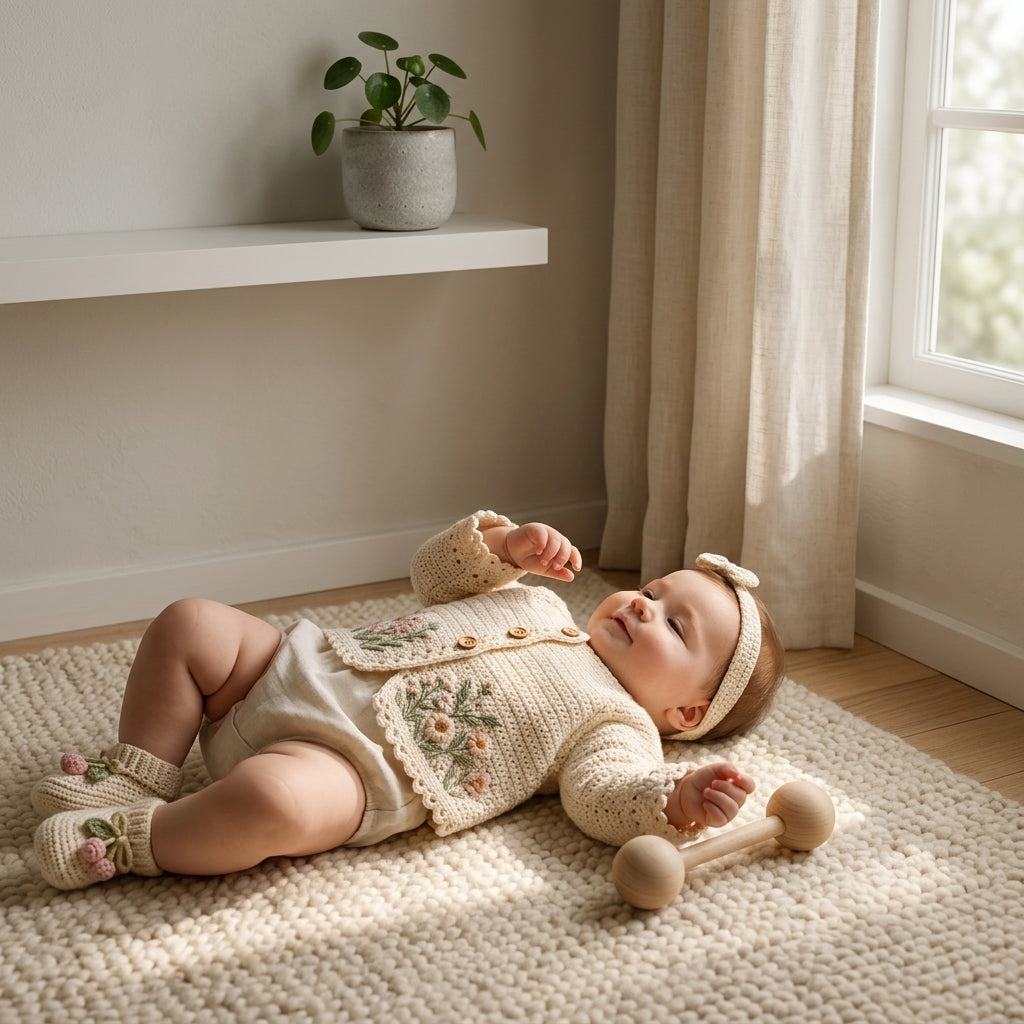 Floral Embroidered Cardigan Baby Cardigan | Crochet Pattern PDF