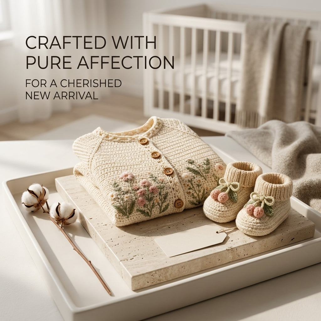 Floral Embroidered Cardigan Baby Cardigan | Crochet Pattern PDF