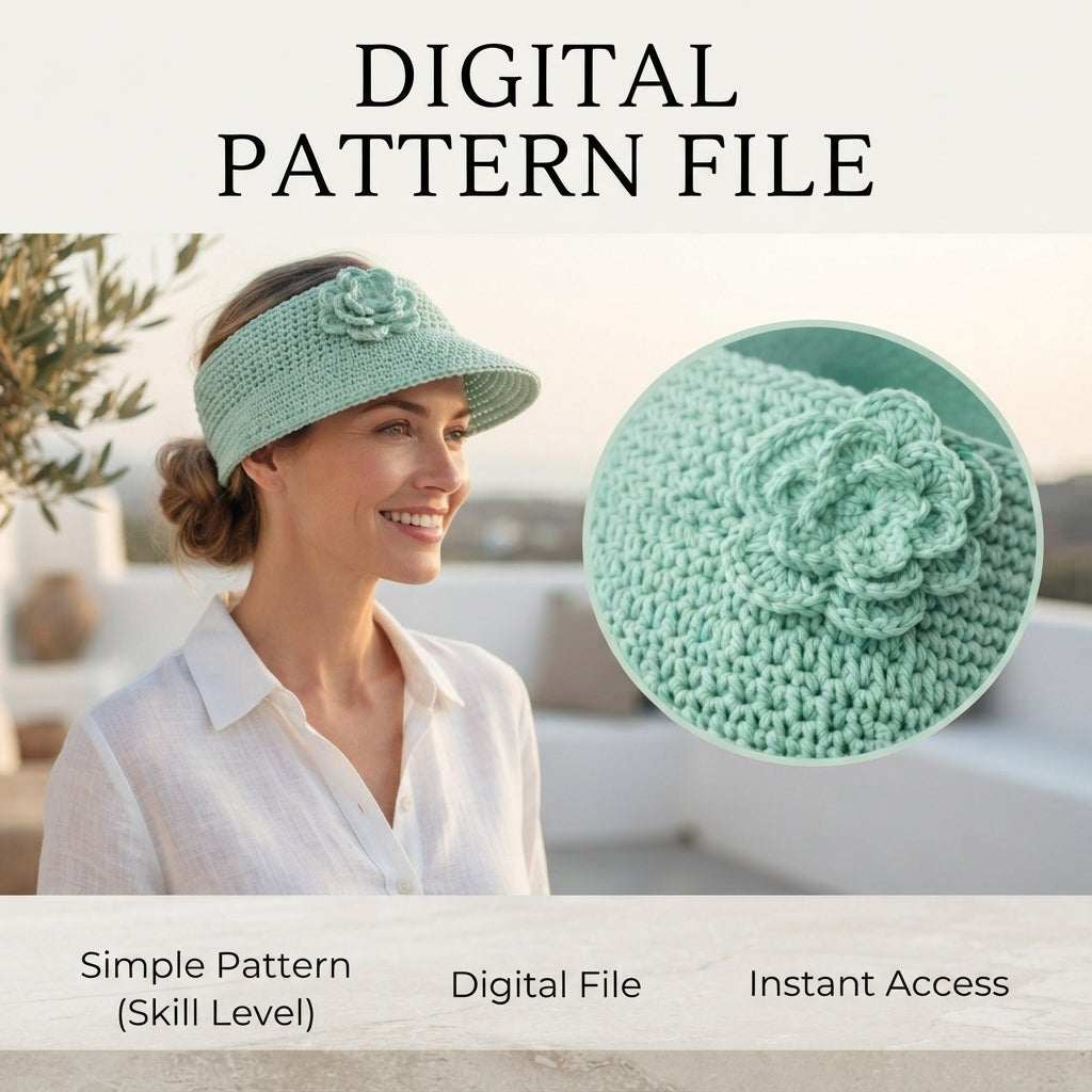 Chic Sun Visor | PDF Crochet Guide — Design 11