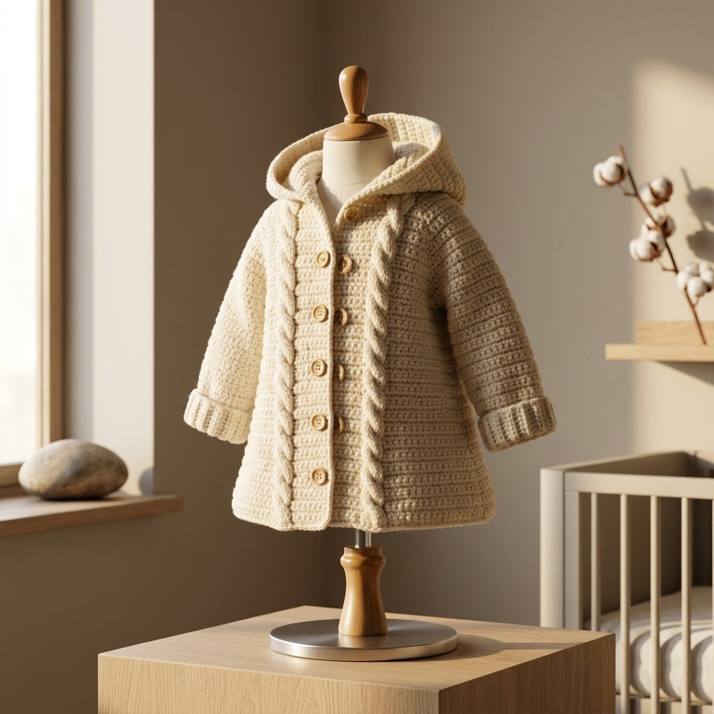 Cable Baby Hoodie | Crochet Pattern PDF