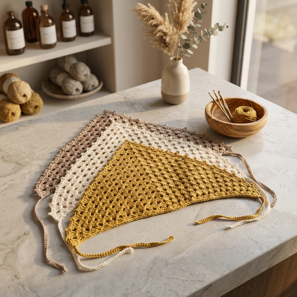 Floral Triangle Headscarf | Crochet Pattern PDF
