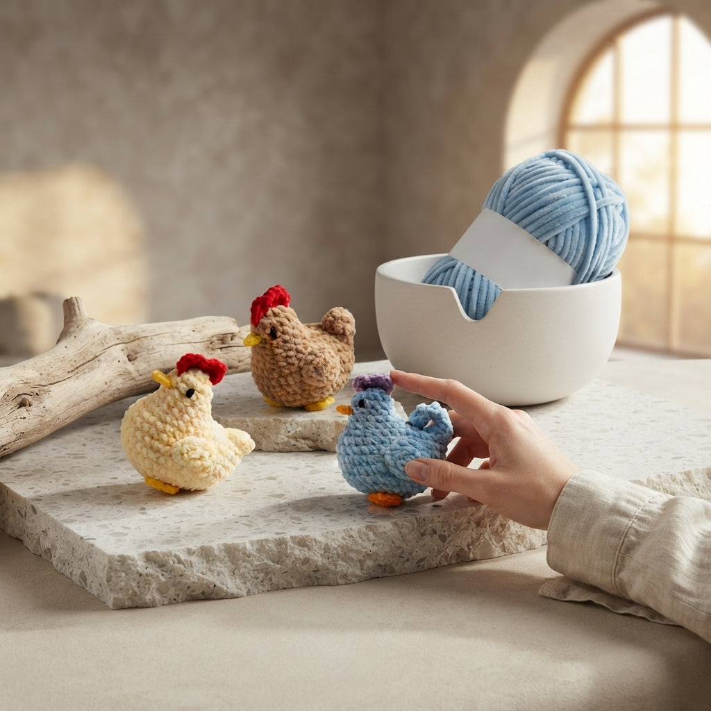 Handcrafted Chicken Keychain | Amigurumi PDF — Design 2