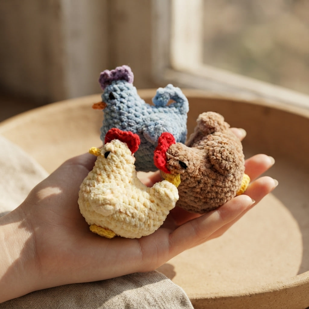 Handcrafted Chicken Keychain | Amigurumi PDF — Design 2