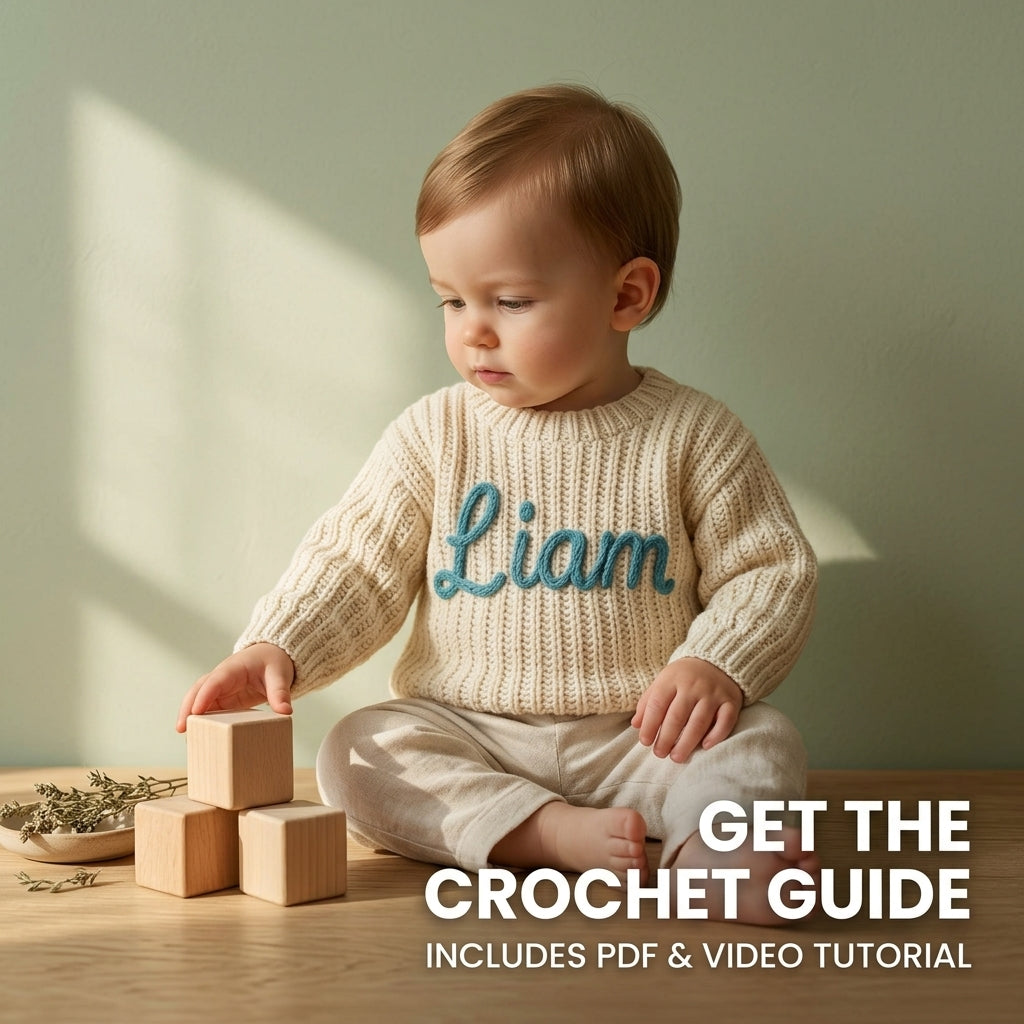 Sweater Personalized Name Baby Sweater | Crochet Pattern PDF