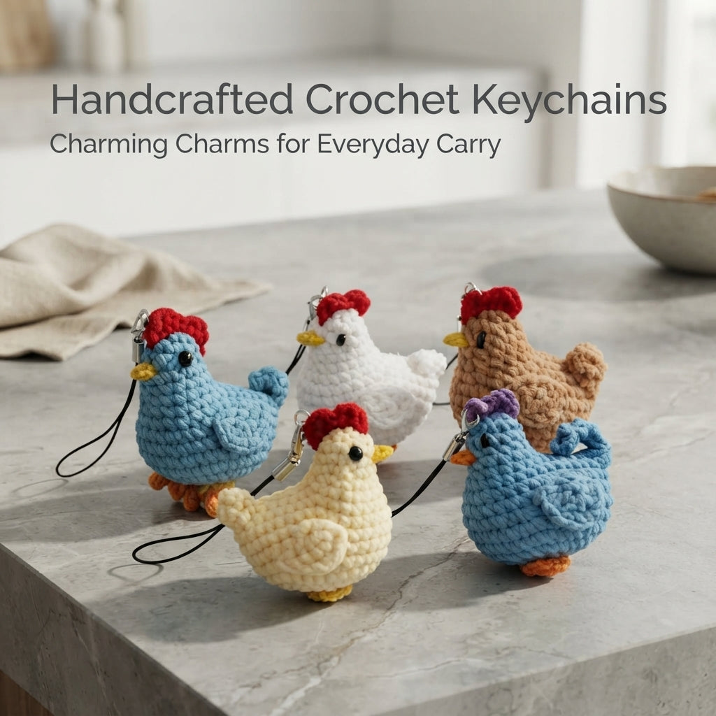Handcrafted Chicken Keychain | Amigurumi PDF — Design 2