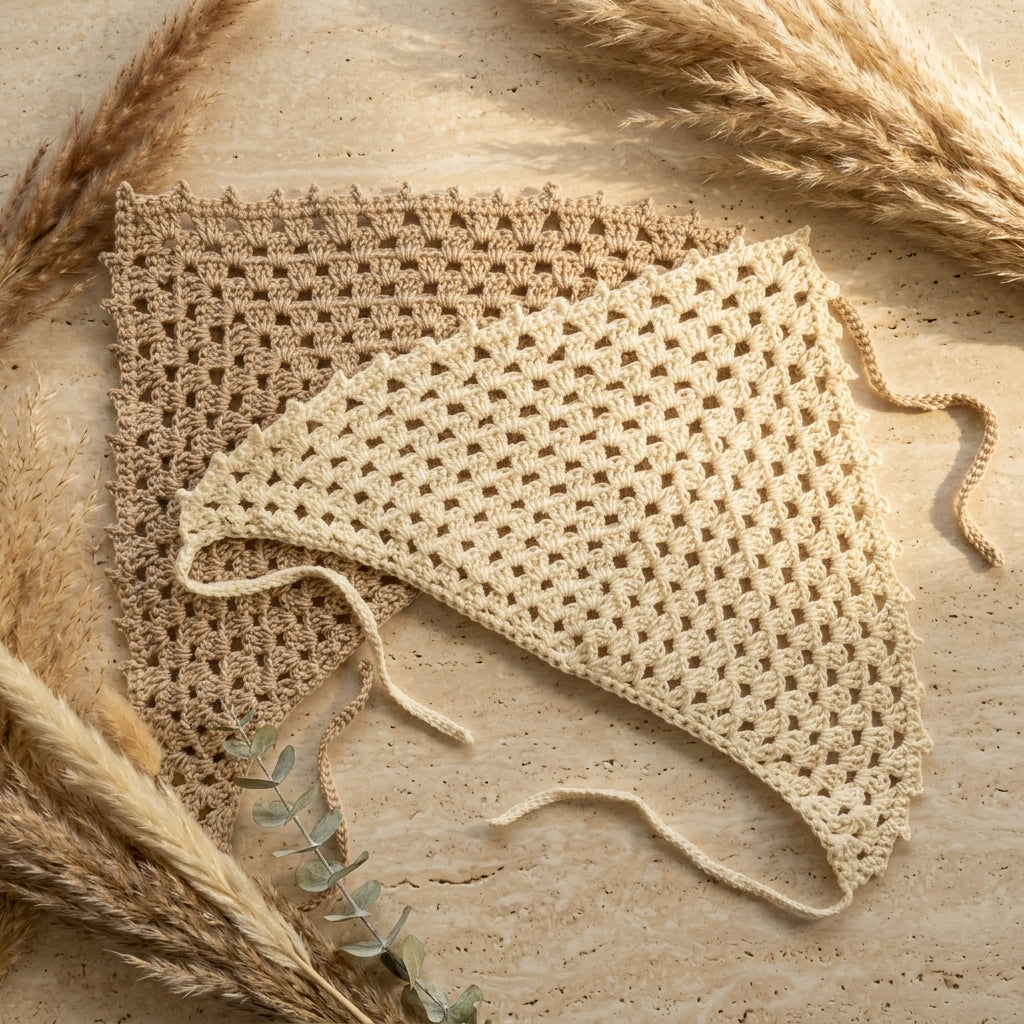Floral Triangle Headscarf | Crochet Pattern PDF