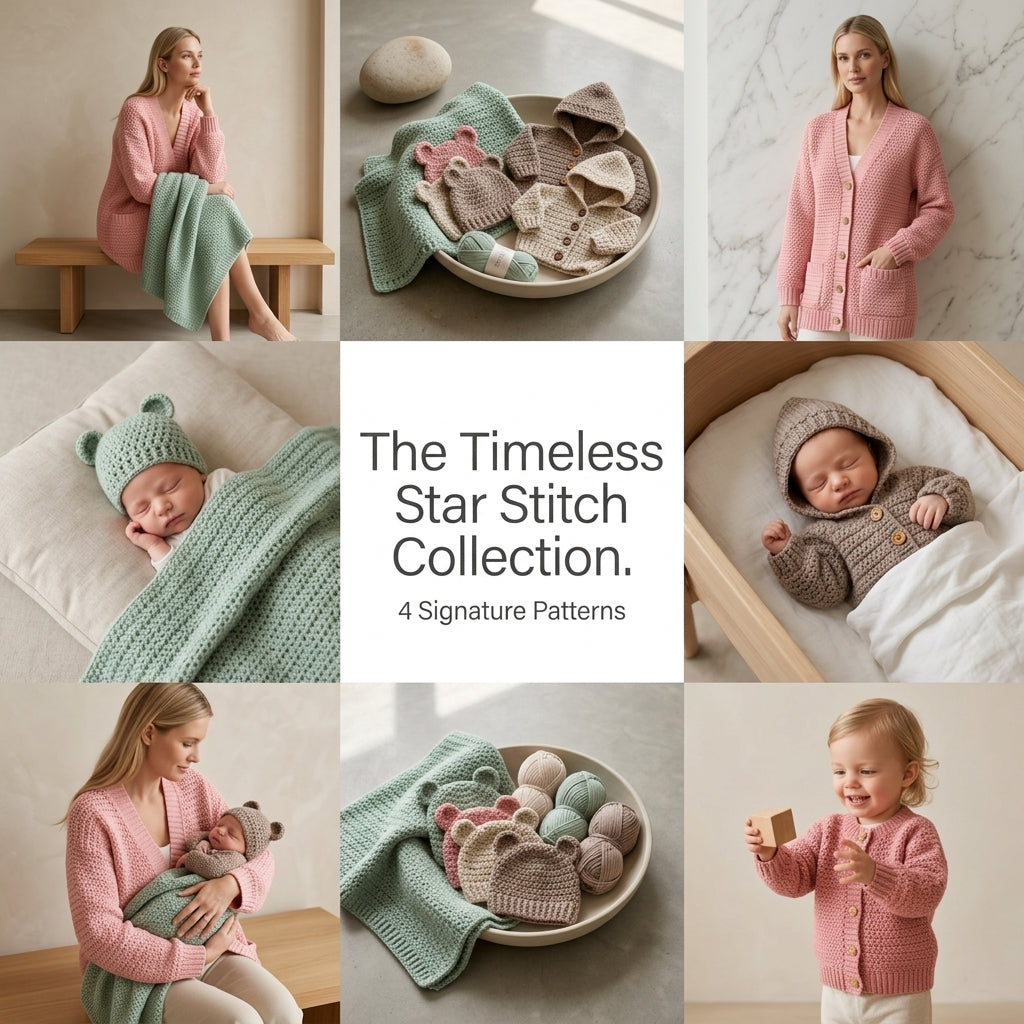 Star Stitch Baby Cardigan Star Stitch v3 | Crochet Pattern PDF