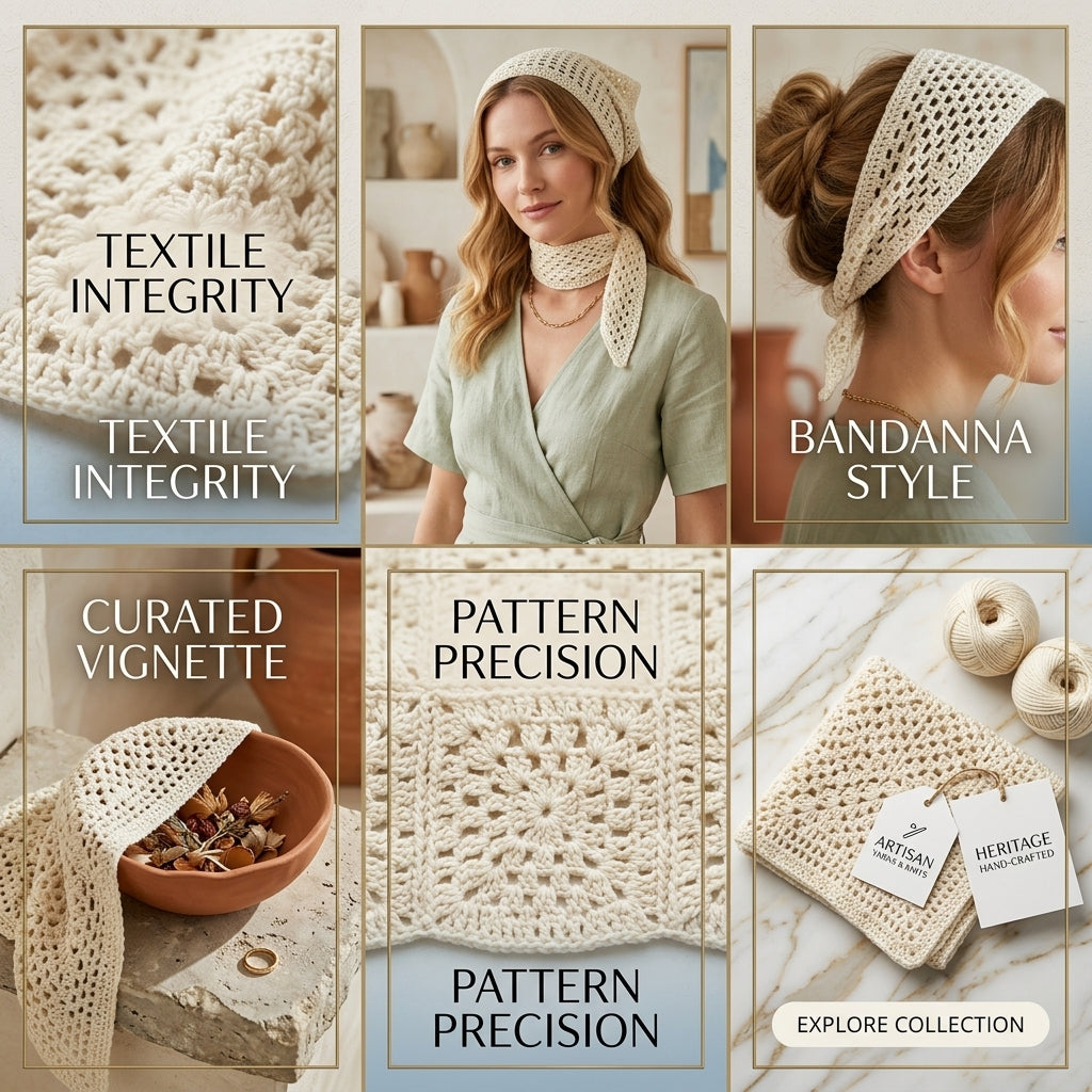 Floral Triangle Headscarf | Crochet Pattern PDF
