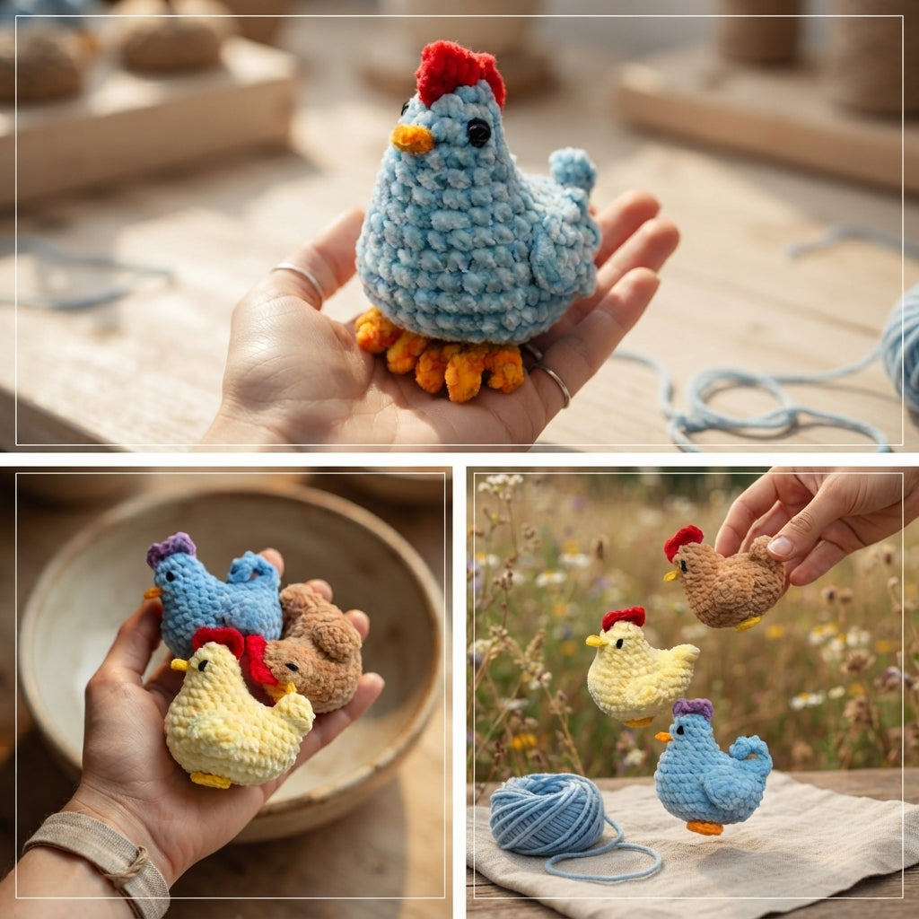 Handcrafted Chicken Keychain | Amigurumi PDF — Design 2