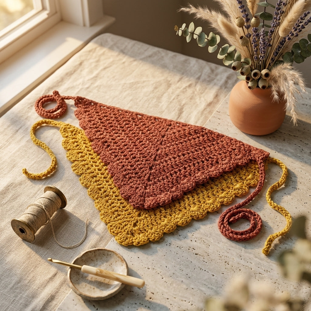 Kiana Triangle Hair Kerchief | Crochet Pattern PDF