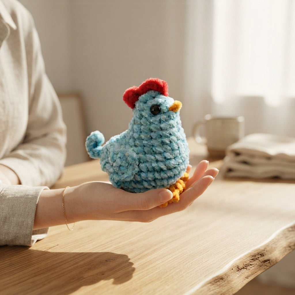 Handcrafted Chicken Keychain | Amigurumi PDF — Design 2