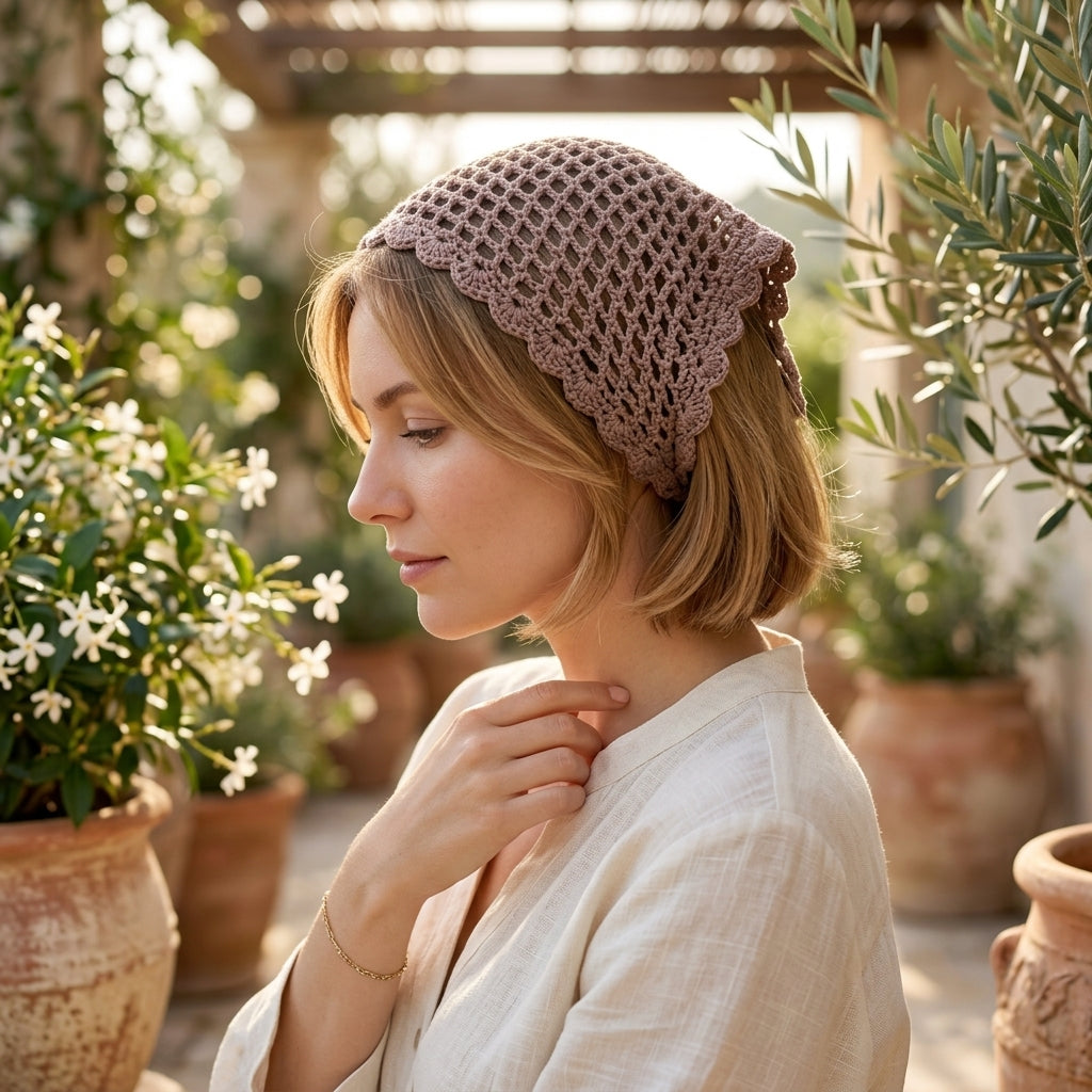 Mesh Hair Bandana | Beginner Crochet Pattern PDF