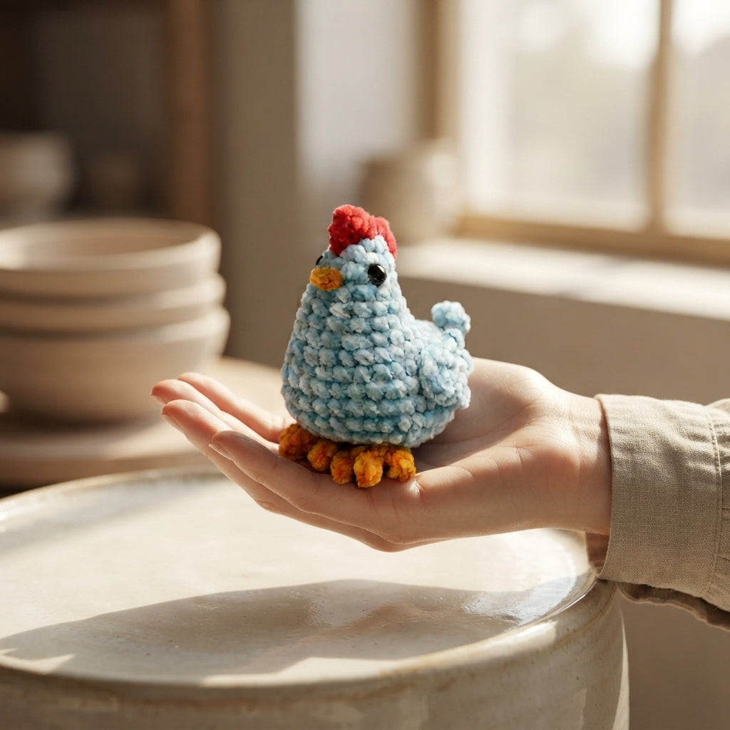 Handcrafted Chicken Keychain | Amigurumi PDF — Design 2