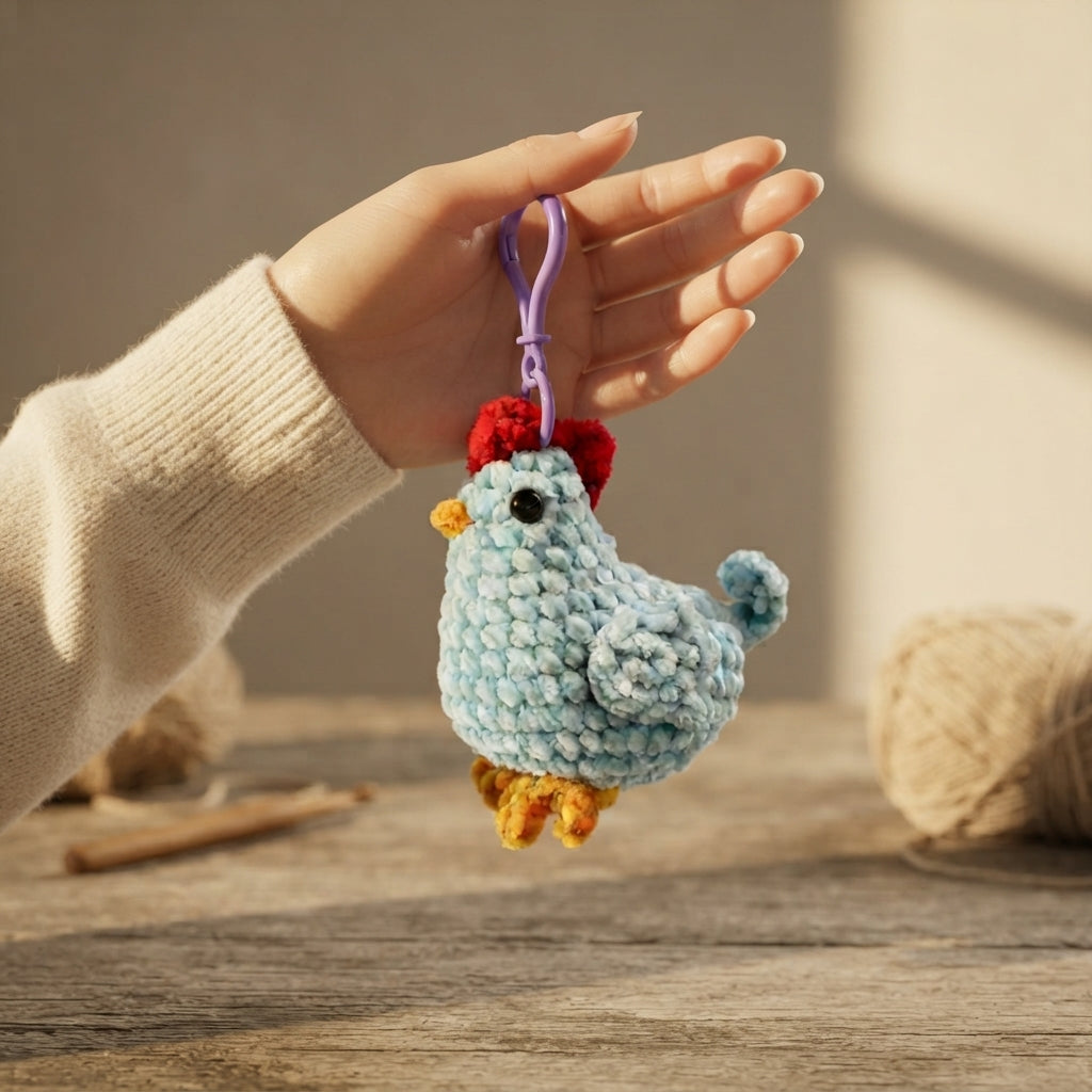 Handcrafted Chicken Keychain | Amigurumi PDF — Design 2