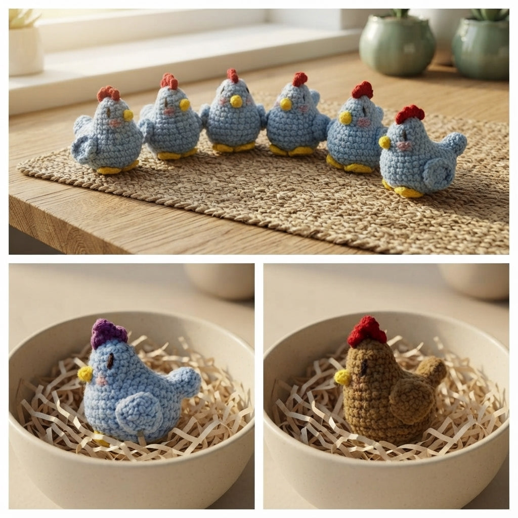 Handcrafted Chicken Keychain | Amigurumi PDF — Design 2