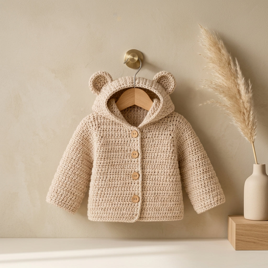 Bear Ears Baby Hoodie Bear Ears v4 | Crochet Pattern PDF