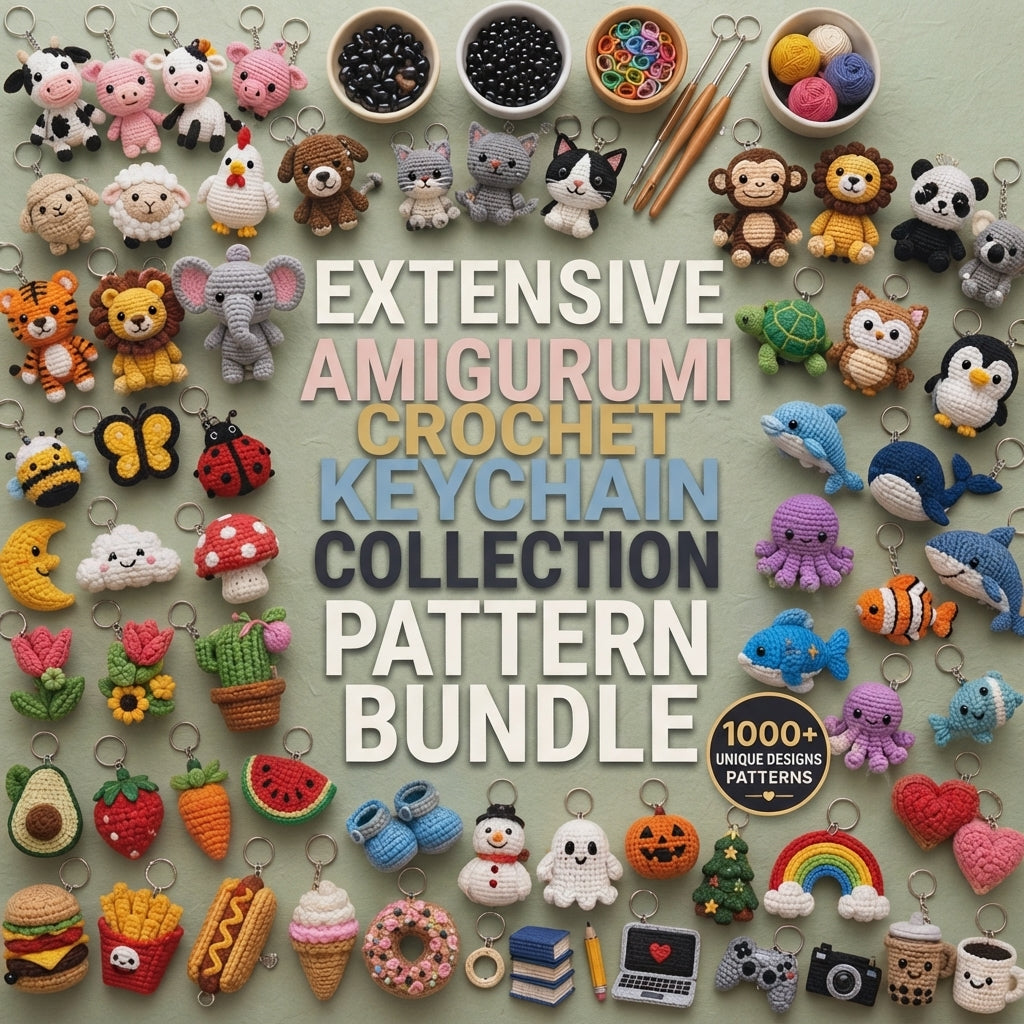 1000+ Adorable Keychain Patterns | Crochet PDF Set