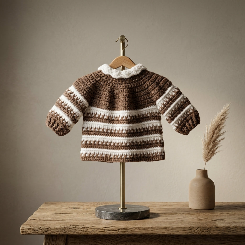 Striped Baby Cardigan Striped v2 | Crochet Pattern PDF