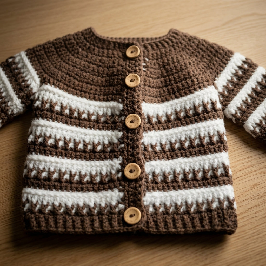 Striped Baby Cardigan Striped v2 | Crochet Pattern PDF