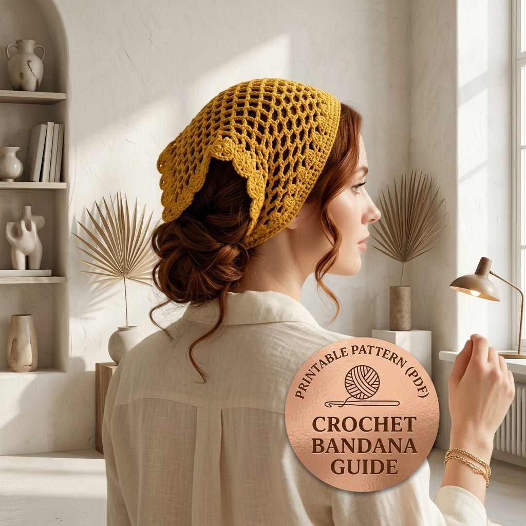 Mesh Hair Bandana | Beginner Crochet Pattern PDF