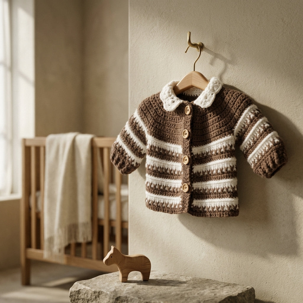 Striped Baby Cardigan Striped v2 | Crochet Pattern PDF