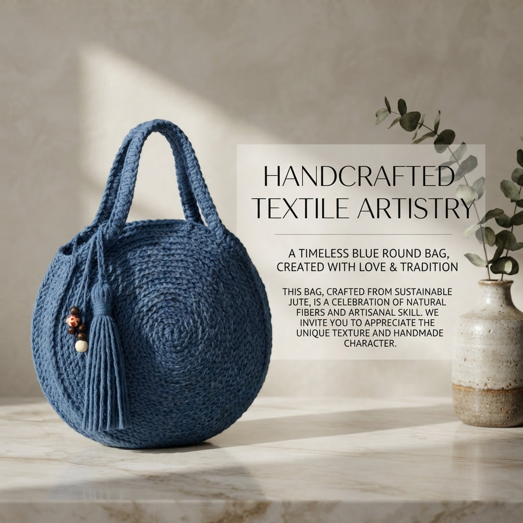 Jute Round Beach Bag | Crochet Pattern PDF