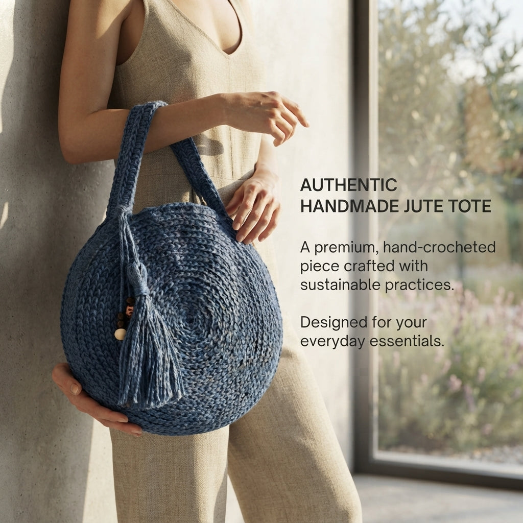 Jute Round Beach Bag | Crochet Pattern PDF