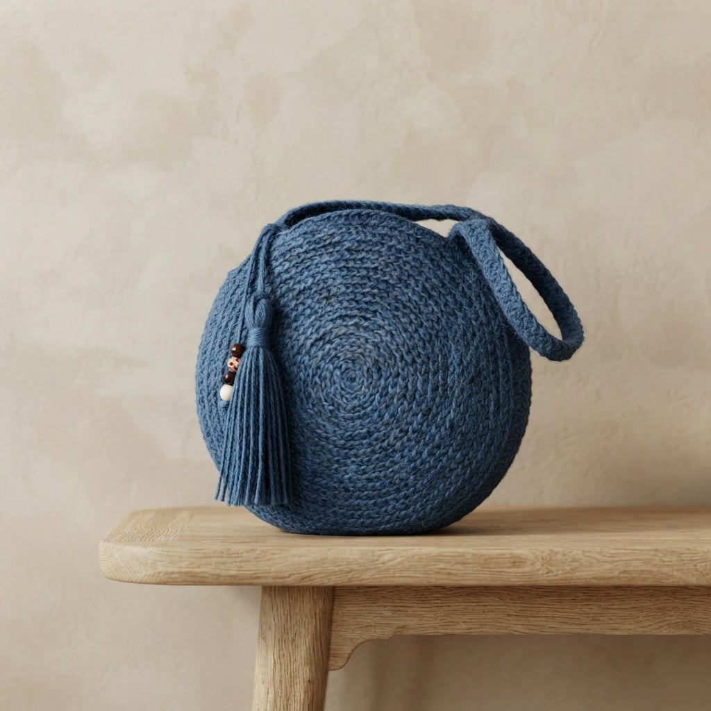 Jute Round Beach Bag | Crochet Pattern PDF