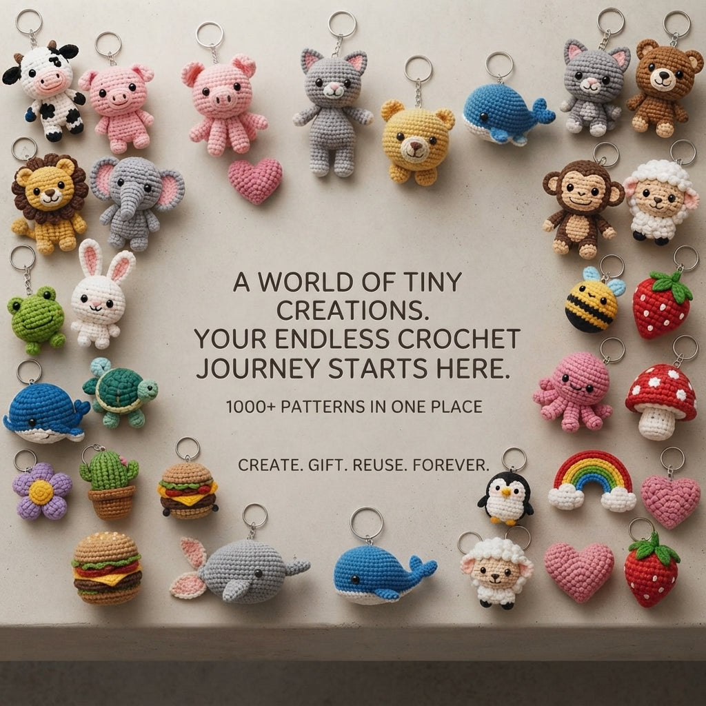 1000+ Adorable Keychain Patterns | Crochet PDF Set