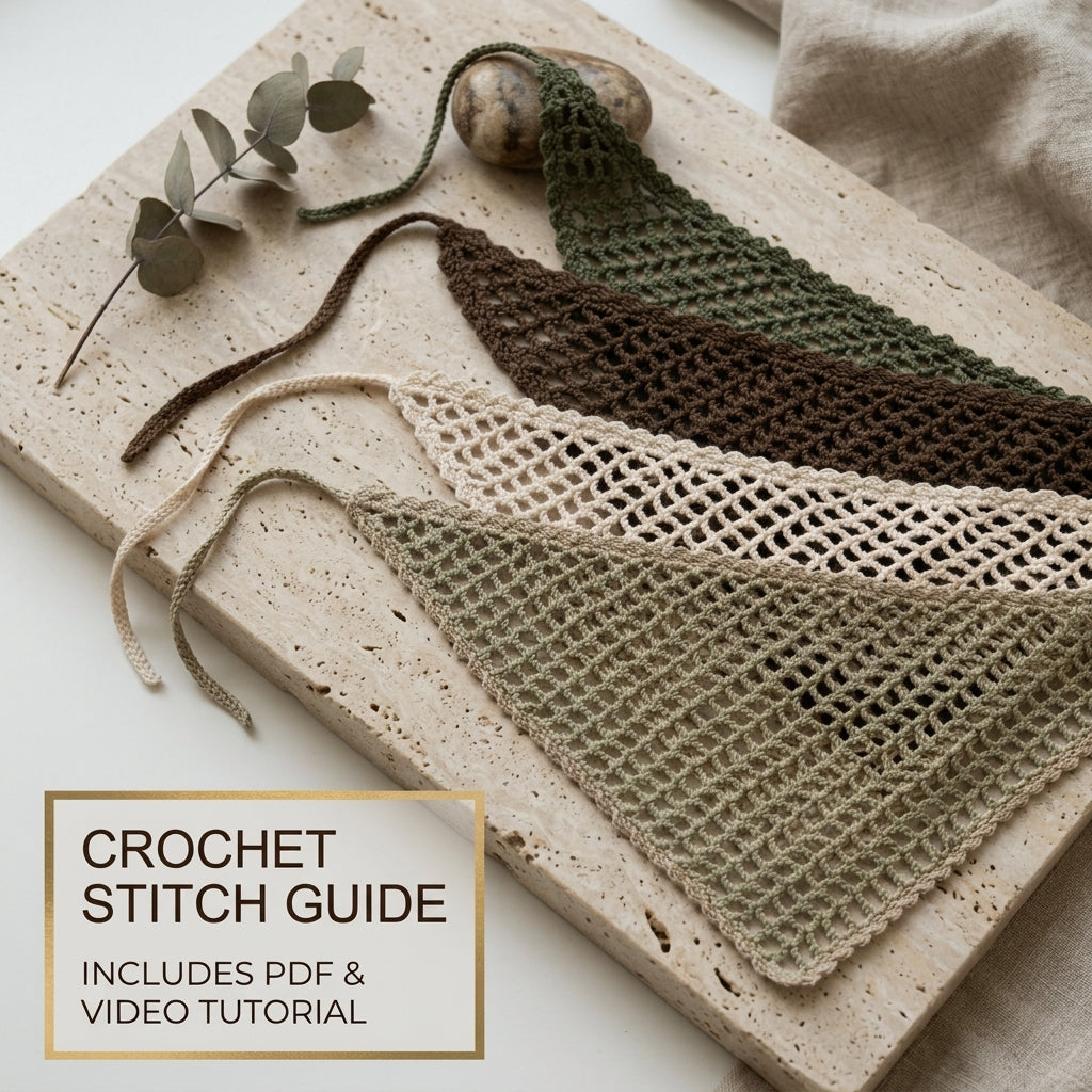 Mesh Hair Bandana Wrap | Beginner Crochet Pattern PDF