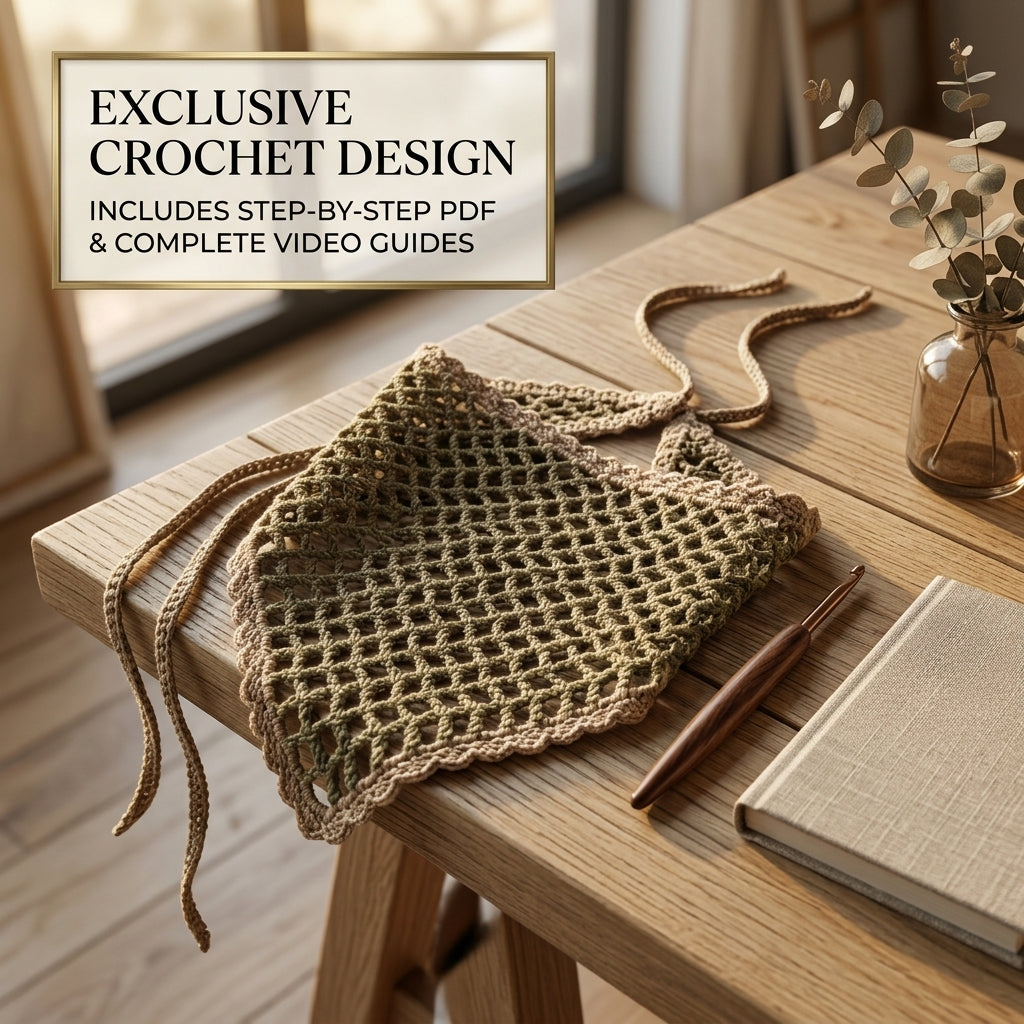Mesh Hair Bandana Wrap | Beginner Crochet Pattern PDF
