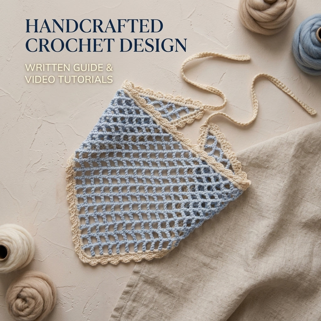 Mesh Hair Bandana Wrap | Beginner Crochet Pattern PDF