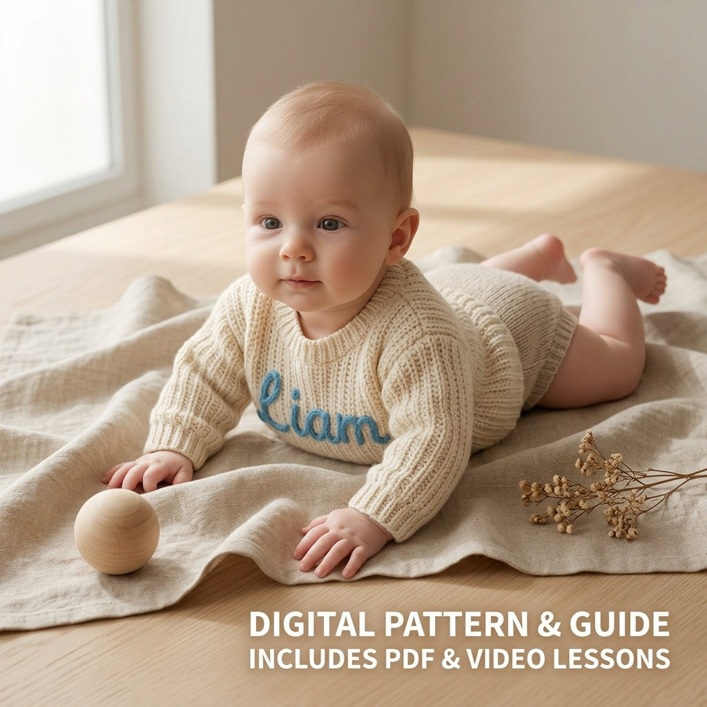 Sweater Personalized Name Baby Sweater | Crochet Pattern PDF