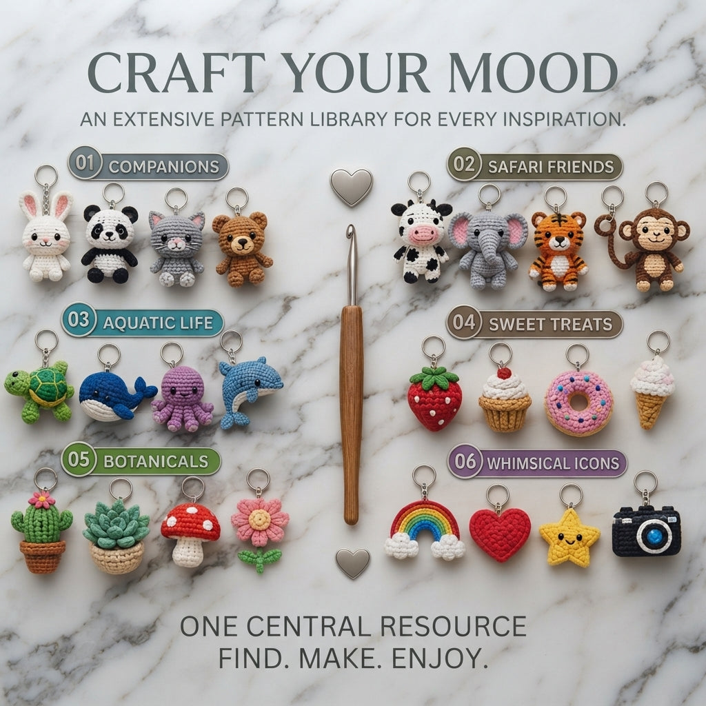1000+ Adorable Keychain Patterns | Crochet PDF Set