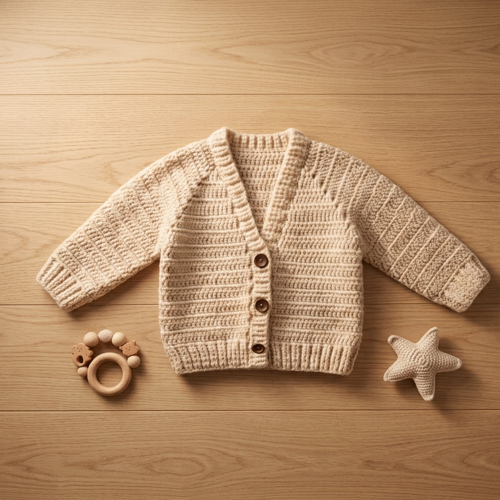 Ribbed Baby Cardigan Ribbed v2 | Crochet Pattern PDF