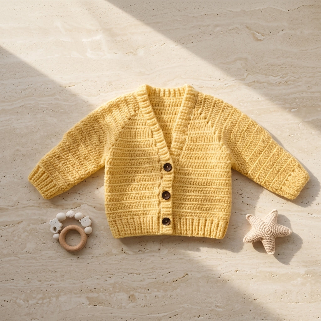 Ribbed Baby Cardigan Ribbed v2 | Crochet Pattern PDF