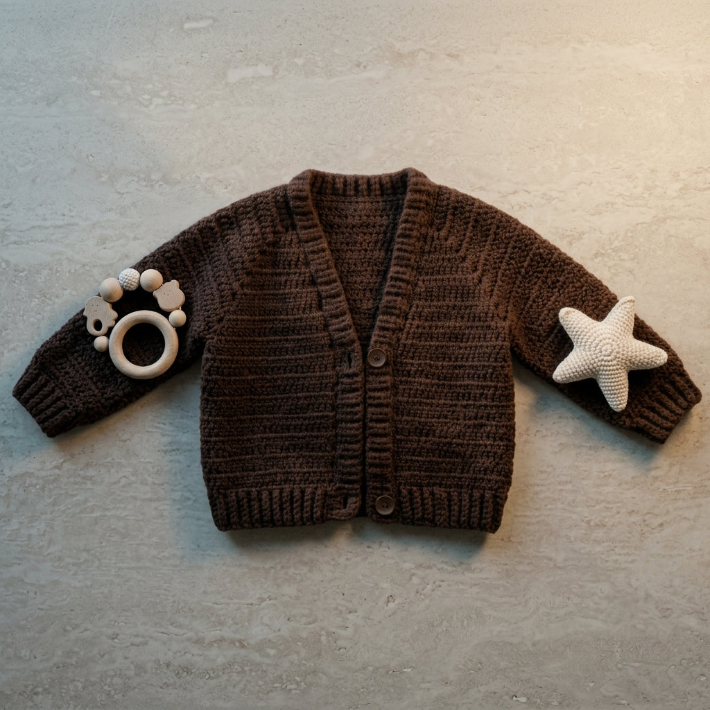 Ribbed Baby Cardigan Ribbed v2 | Crochet Pattern PDF
