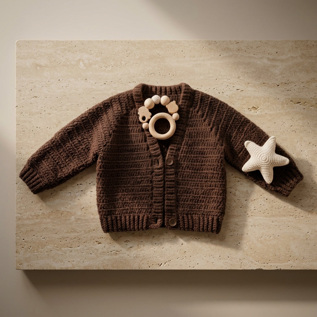 Ribbed Baby Cardigan Ribbed v2 | Crochet Pattern PDF