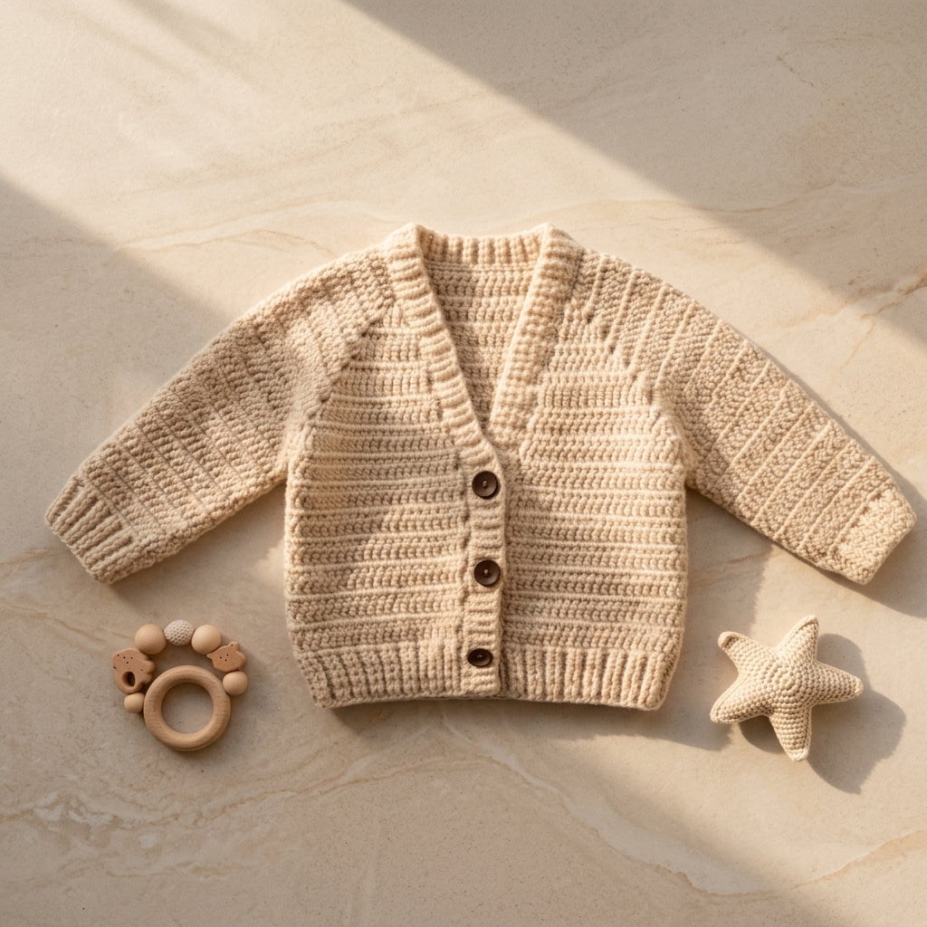 Ribbed Baby Cardigan Ribbed v2 | Crochet Pattern PDF