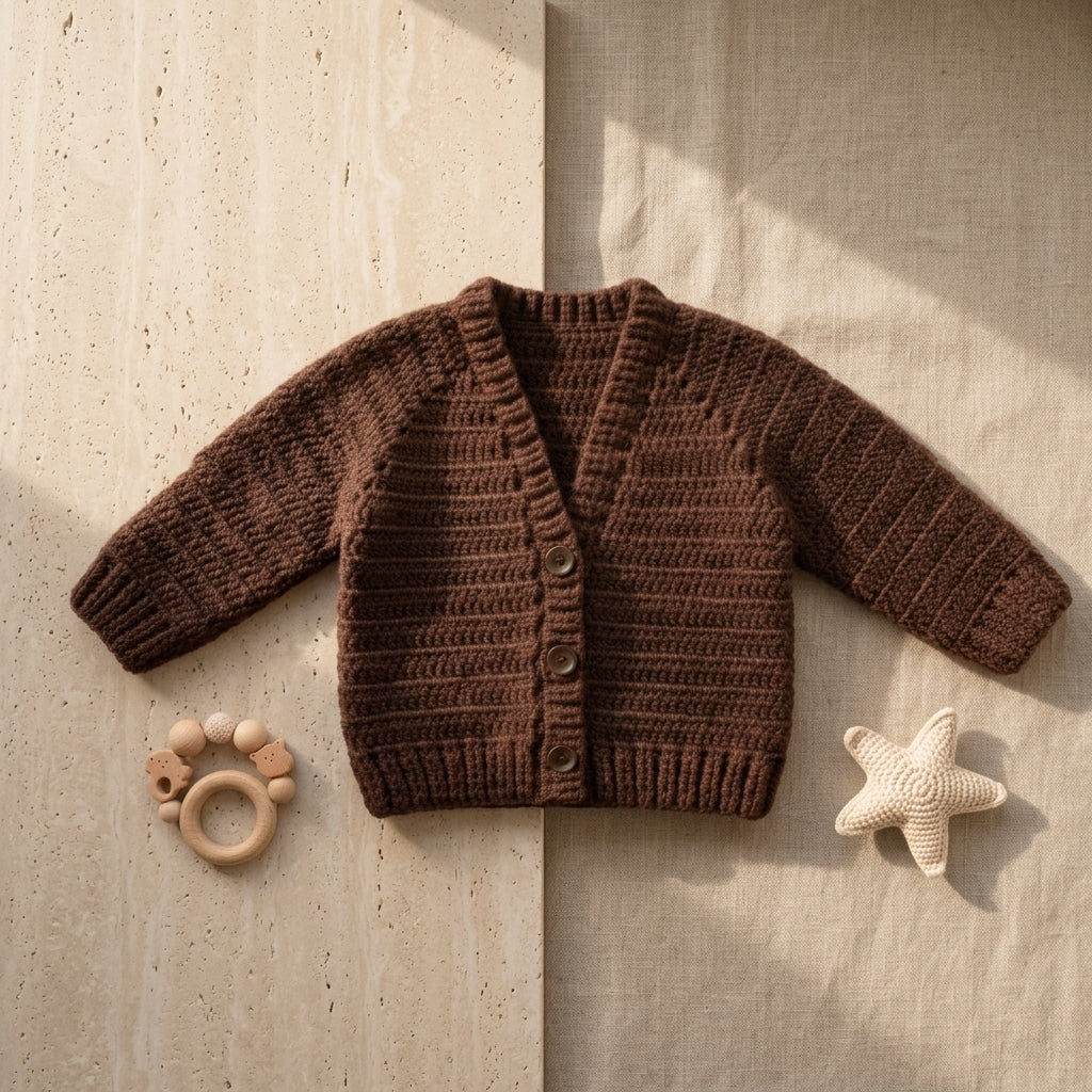 Ribbed Baby Cardigan Ribbed v2 | Crochet Pattern PDF