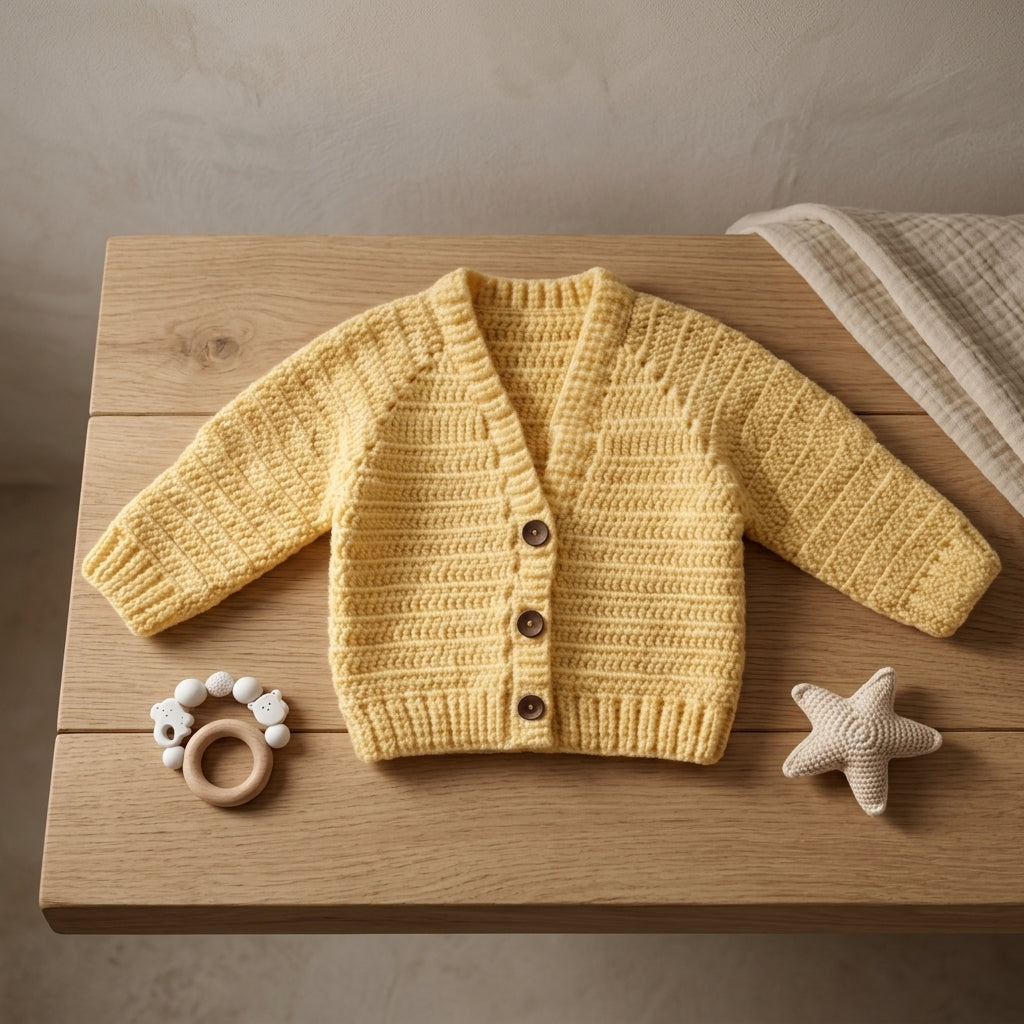 Ribbed Baby Cardigan Ribbed v2 | Crochet Pattern PDF
