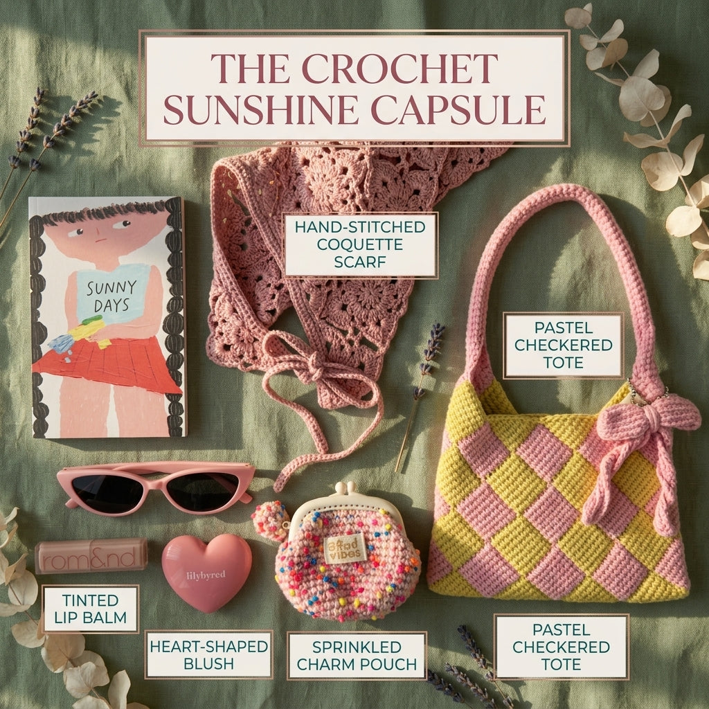 Flower Motif Summer Kerchief | Crochet Pattern PDF